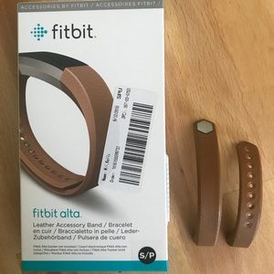 Fitbit Alta Leather Band - Size Small Camel